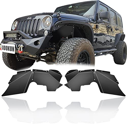Image of Front & Rear Inner Fender Wheel Well Inner Liners Compatible with Jeep Wrangler JK & Unlimited 2007-2018 2 /4 Doors