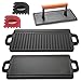 Cast Iron Stove Top Griddle Set & Griddle Accessories, Grill Pan, Includes Reversible Cast Iron Griddle, Stove Top Griddle Press, and Grill Pan Scrapers, Grill Plate measure 17 x 9 inch, Black Cast Iron Stove Top Griddle Set & Griddle Accessories, Grill Pan, Includes Reversible Cast Iron Griddle, Stove Top Griddle Press, and Grill Pan Scrapers, Grill Plate measure 17 x 9 inch, Black