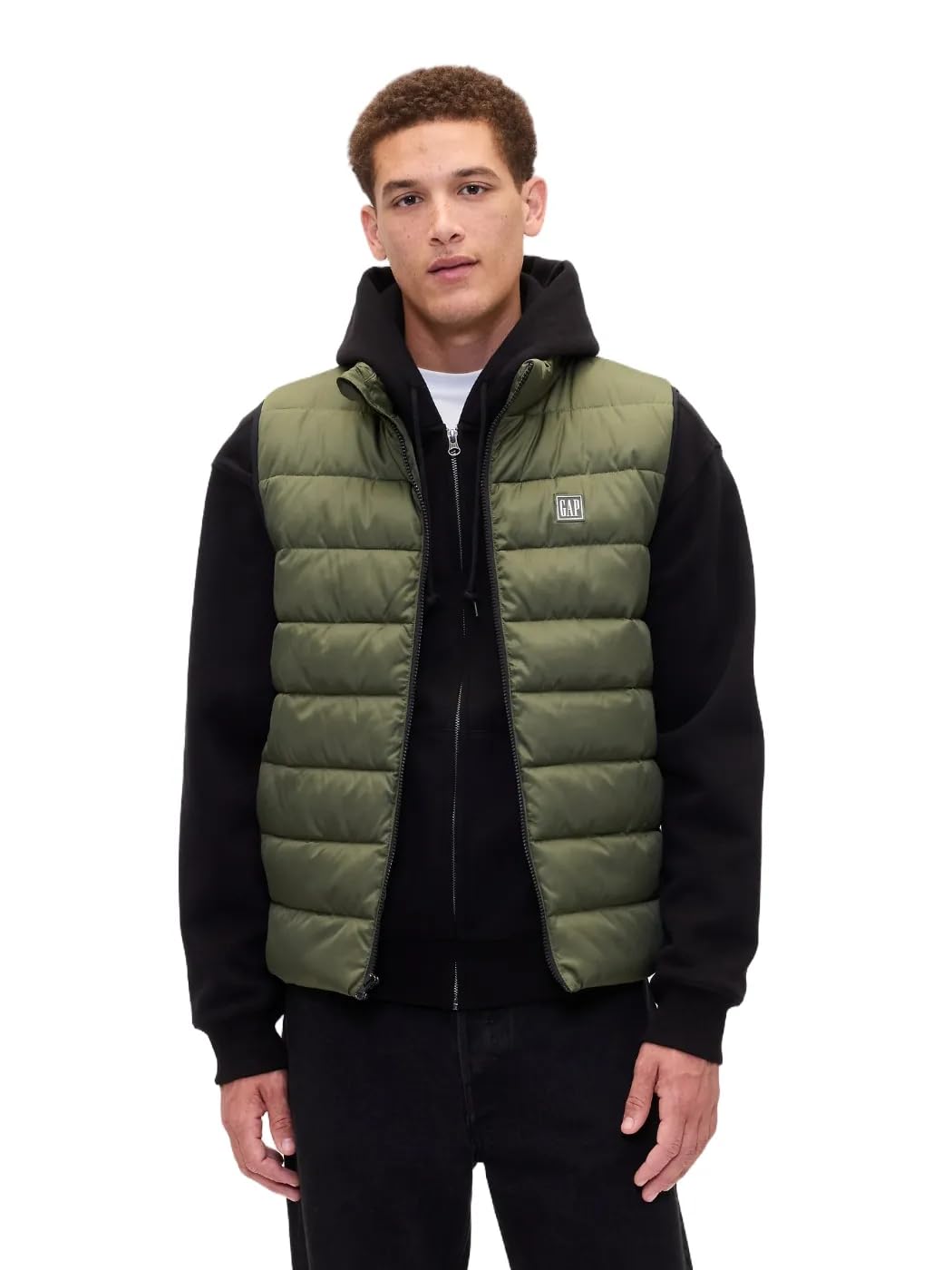 

                                                    GAP Mens Logo Lightweight Puffer Vest Army Jacket 