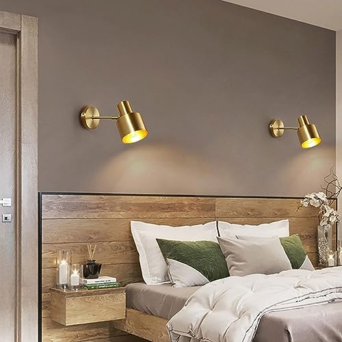 Lampara de pared moderna en laton cepillado dorado modelo Ardila E27 8