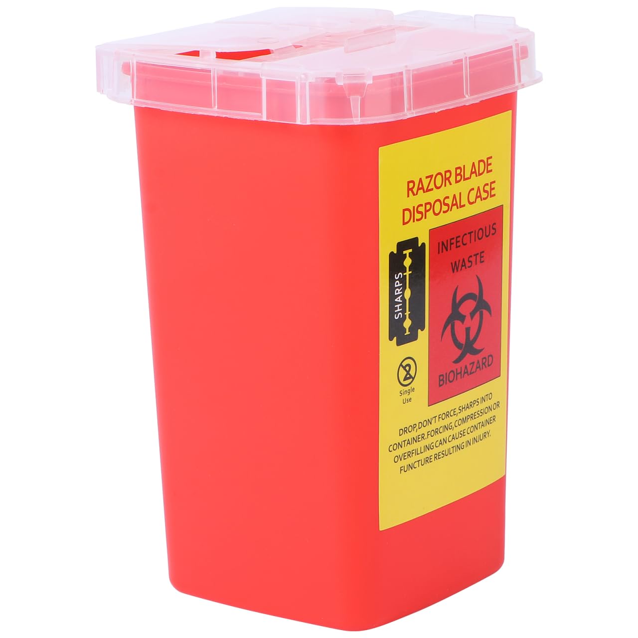 Healeved Contenitore Per Lamette Usate in ABS 6"x3.7"x3.7" Smaltimento Lame Sicuro con Coperchio a Scatto