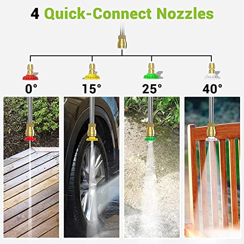 Rock&Rocker Powerful Electric Pressure Washer, 2150Psi Max 2.6 Gpm Power Washer With Hose Reel, 4 Quick Connect Nozzles, Soap Tank, Ipx5 Car Wash Machine /Car/Driveway/Patio Clean, Green #TOP2
