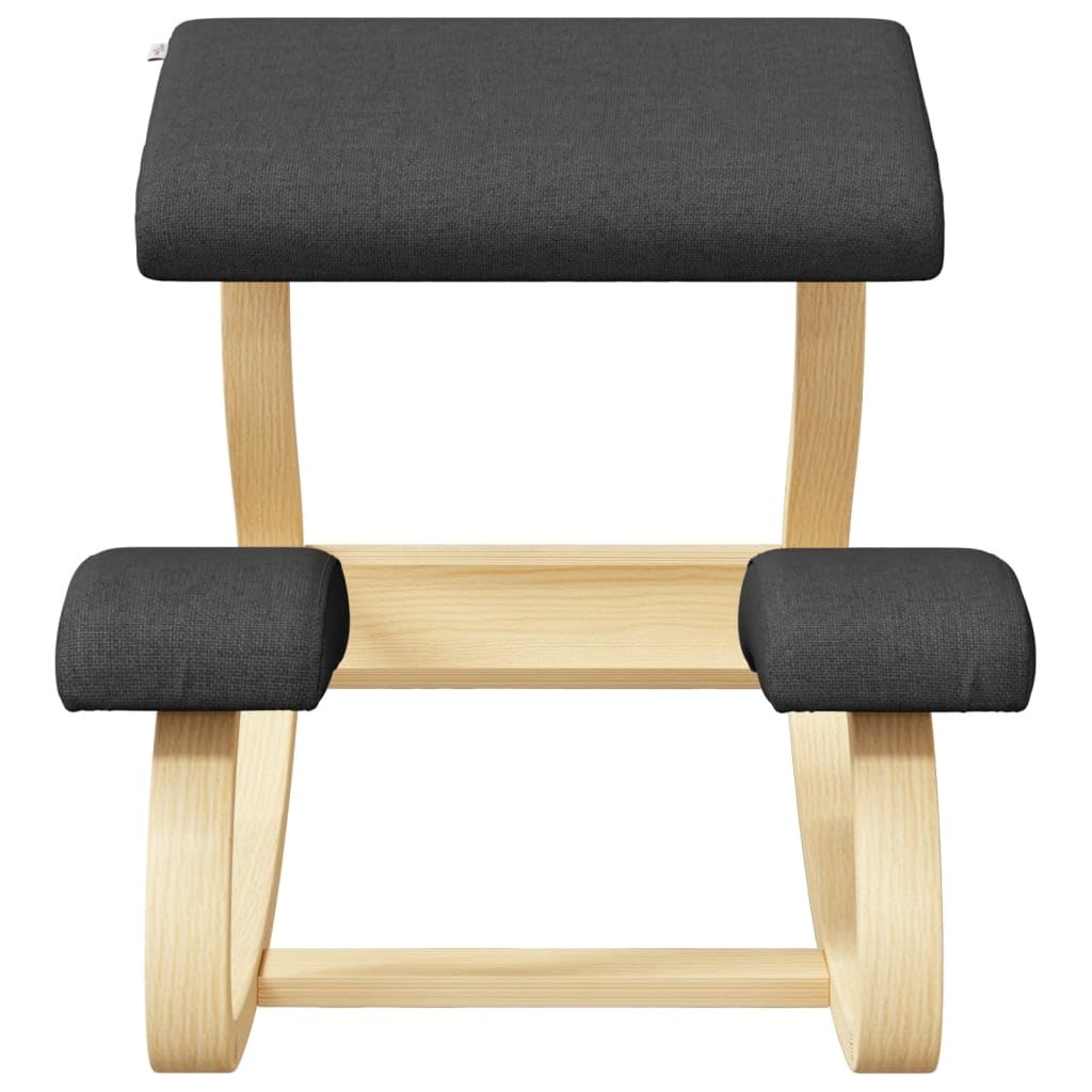 vidaXL Kniestuhl, Kniehocker mit dicken Posltern, Ergonomischer Stuhl 120 kg Belastbarkeit, Bürostuhl Gesundheitsstuhl, Schwarz Birkensperrholz