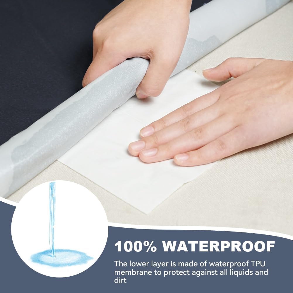 DUJUIKE Funda Impermeable para Cama, Funda de Terciopelo Impermeable, Protector de colchón Infantil 100% Impermeable y Transpirable, Funda de colchón silenciosa, súper Suave(Azul Marino, 230 x 250cm)