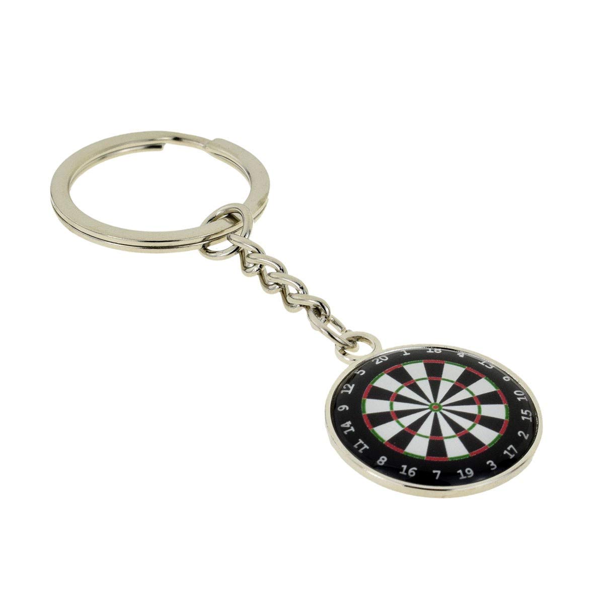 GTR-Prestige Giftware Dartboard Darts Player Design Silver Keyring