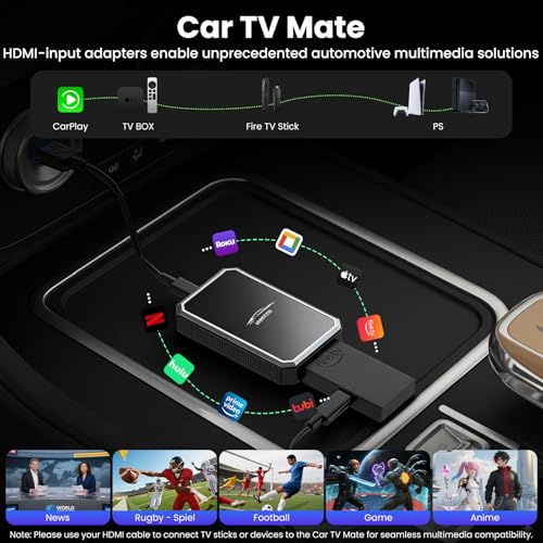 LAMTTO Car TV Mate Pro and Wireless CarPlay Adapter – Upgrade 2 in 1 Magic AI Box Convert Car Screen to TV with HDMI for Fire Stick and Switch for OEM Wired Factory 2016+ by LAMTTO - Image 3