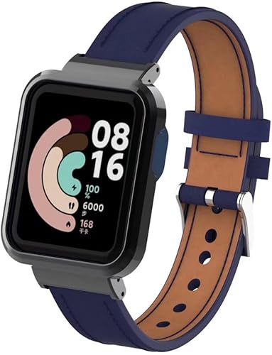 Vista 21 de Compatible con Xiaomi Mi Watch Lite/Redmi Watch, correa de cuero de repuesto con marco de metal para Xiaomi Redmi Watch Fitness Tracker
