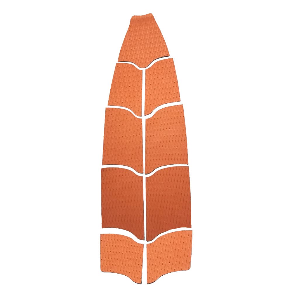 Surfboard SUP Traction Pad Skimboard Deck Grip Mat 9 Piece Stomp Pad for Paddle Board, Skimboard (Color : Orange)