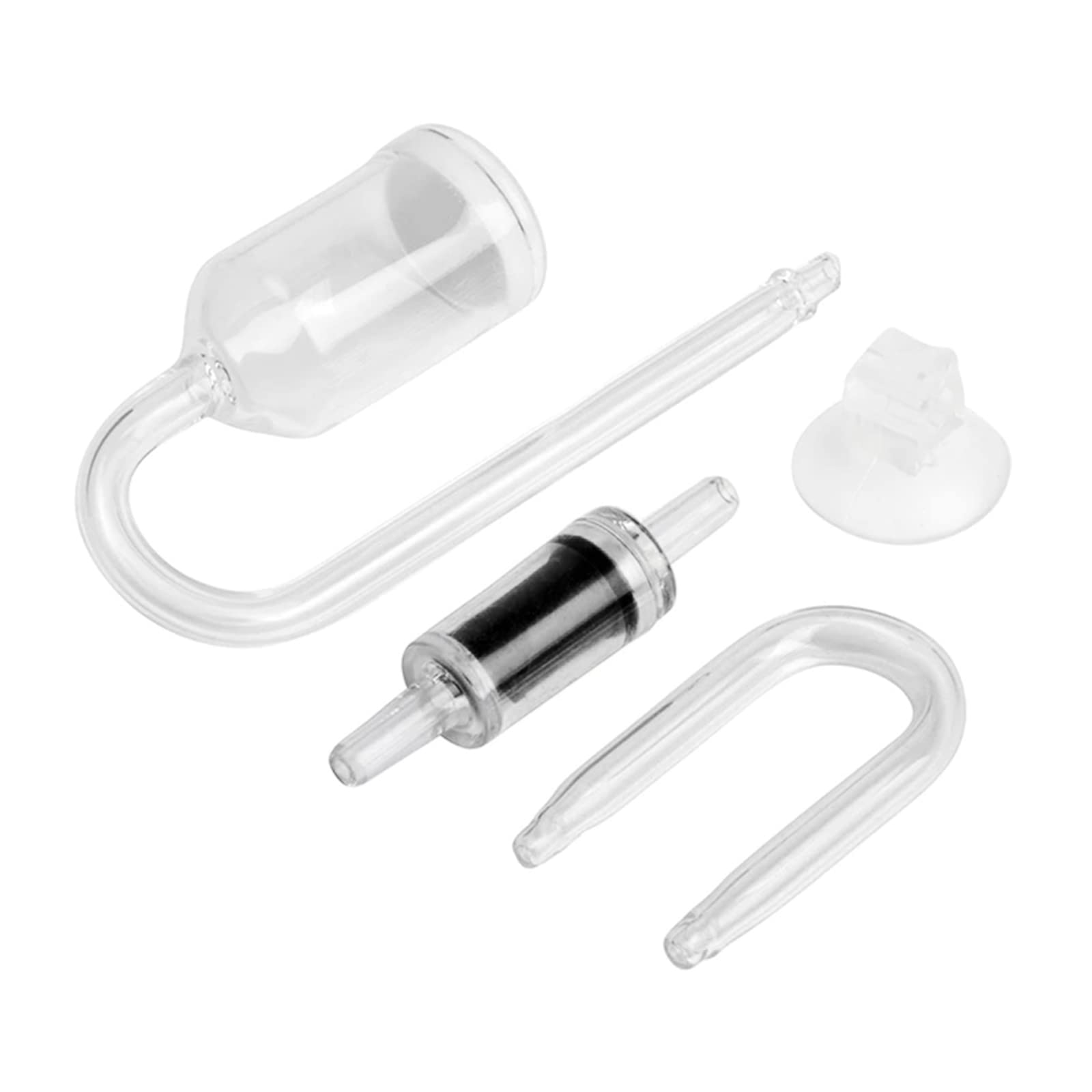 YUOIUX for CO2 Diffuser Kits Shape Glass for Aquarium Planted for Creates Rich CO2 Quiet Bubbling Suction Cup Check