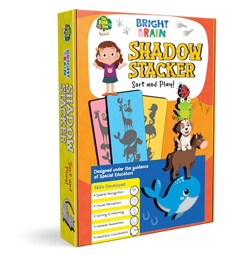 Image of Bright Brain Shadow Stacker Animal Matching Game | Shadow Recognition Sorting Puzzle for Kids Ages 3+ | Educational Learning Toy | Best Gift for Boys & Girls | By Majestic Book Club