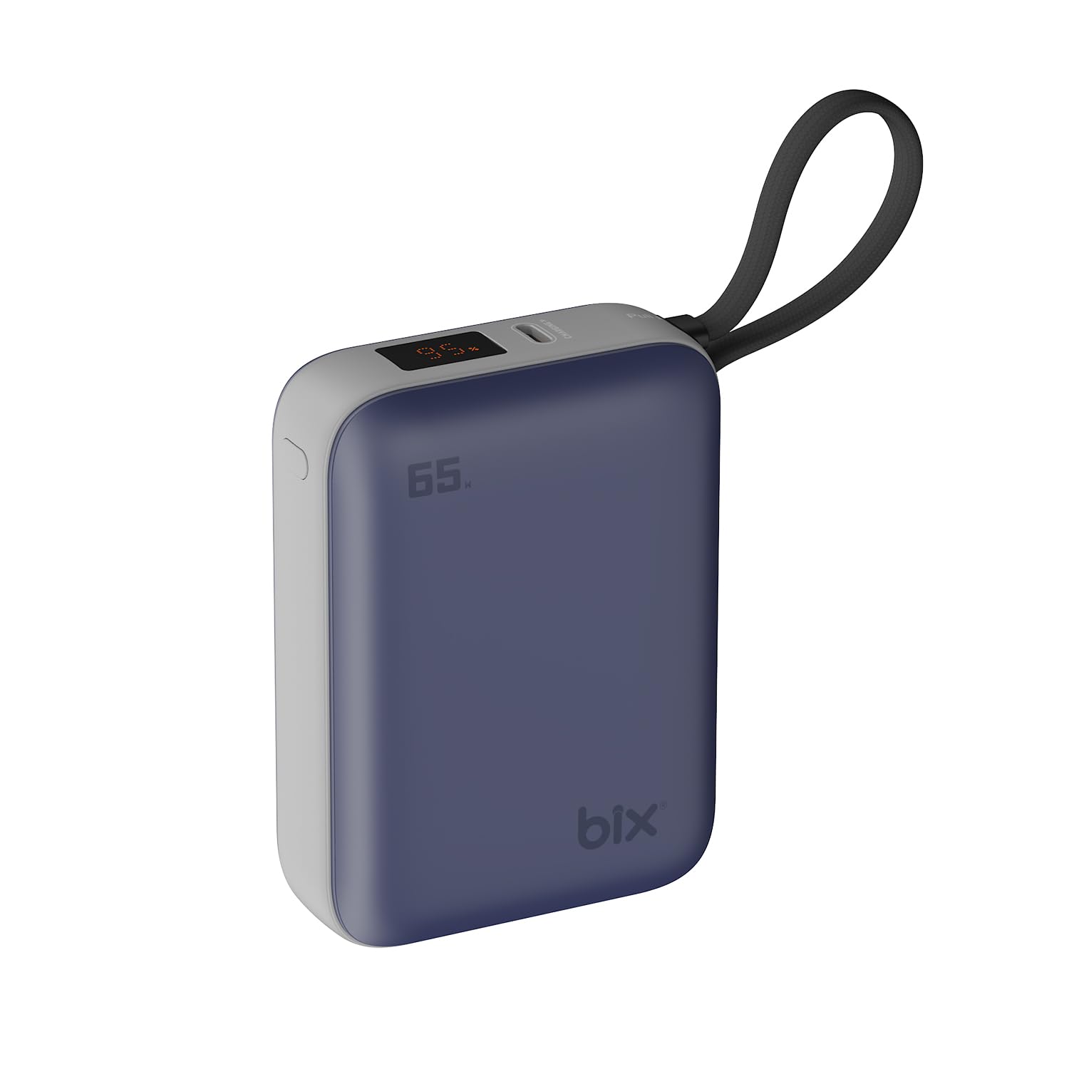 Bix PB120 20000mAh PD 65W Cep Boyu Kompakt Tasarımlı Dijital Göstergeli Powerbank Taşınabilir Süper Hızlı Şarj Cihazı (Mavi)