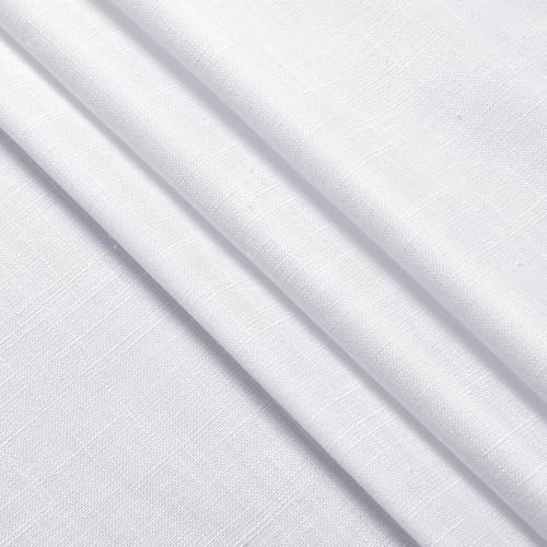 Image of Nanspring Extra Long Linen Curtains 120 Inch for Living Room Snow White