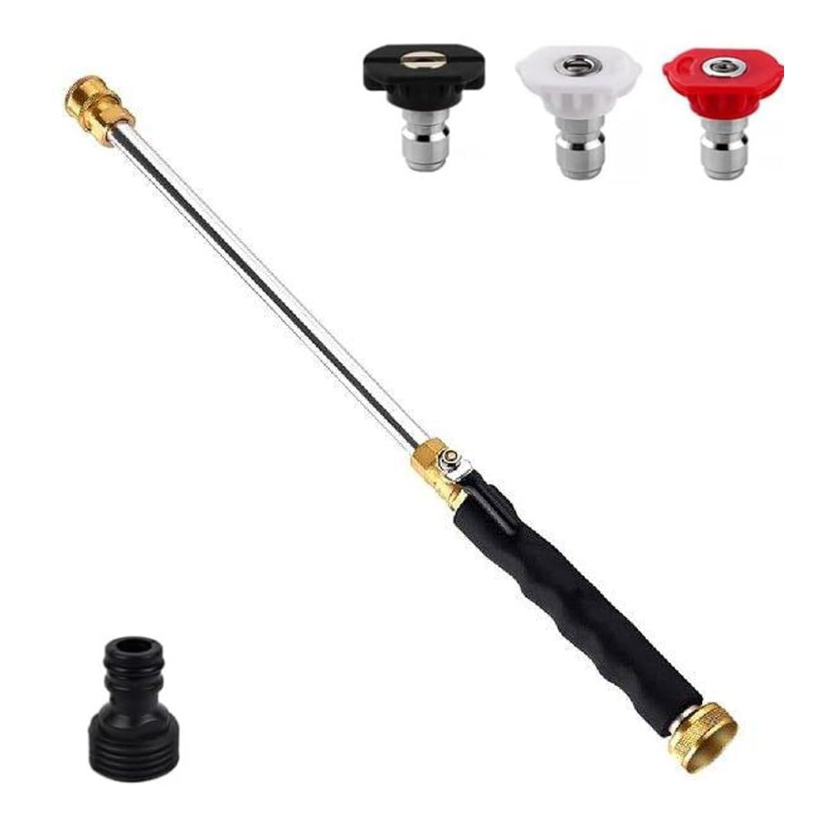 Jet Nozzle Power Washer Wand Hose Nozzle, High Pressure Washer with 3 Interchangeable Nozzles for Patio Car Pet Garden Outdoor Cleaning(1pcs)