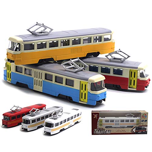 LA TALUS Speelgoed terugtrekken Voertuigen Klassieke Trein Tram Diecast Pull Back Model met LED Muziek Ontwikkeling Kids… - Image 4