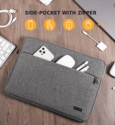 Nidoo 14 Inch Laptop Sleeve Case Water-Resistant Portable Computer Carrying Hand Bag Pouch For 14" Lenovo Chromebook S330 / Thinkpad E490 T490 T490S T590 / Hp Probook 645 G4 / Acer Swift 5 7,Grey #TOP2