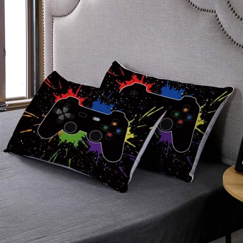 Parure de lit 155x220 fermeture éclair manette multicolore microfibre douce - 6