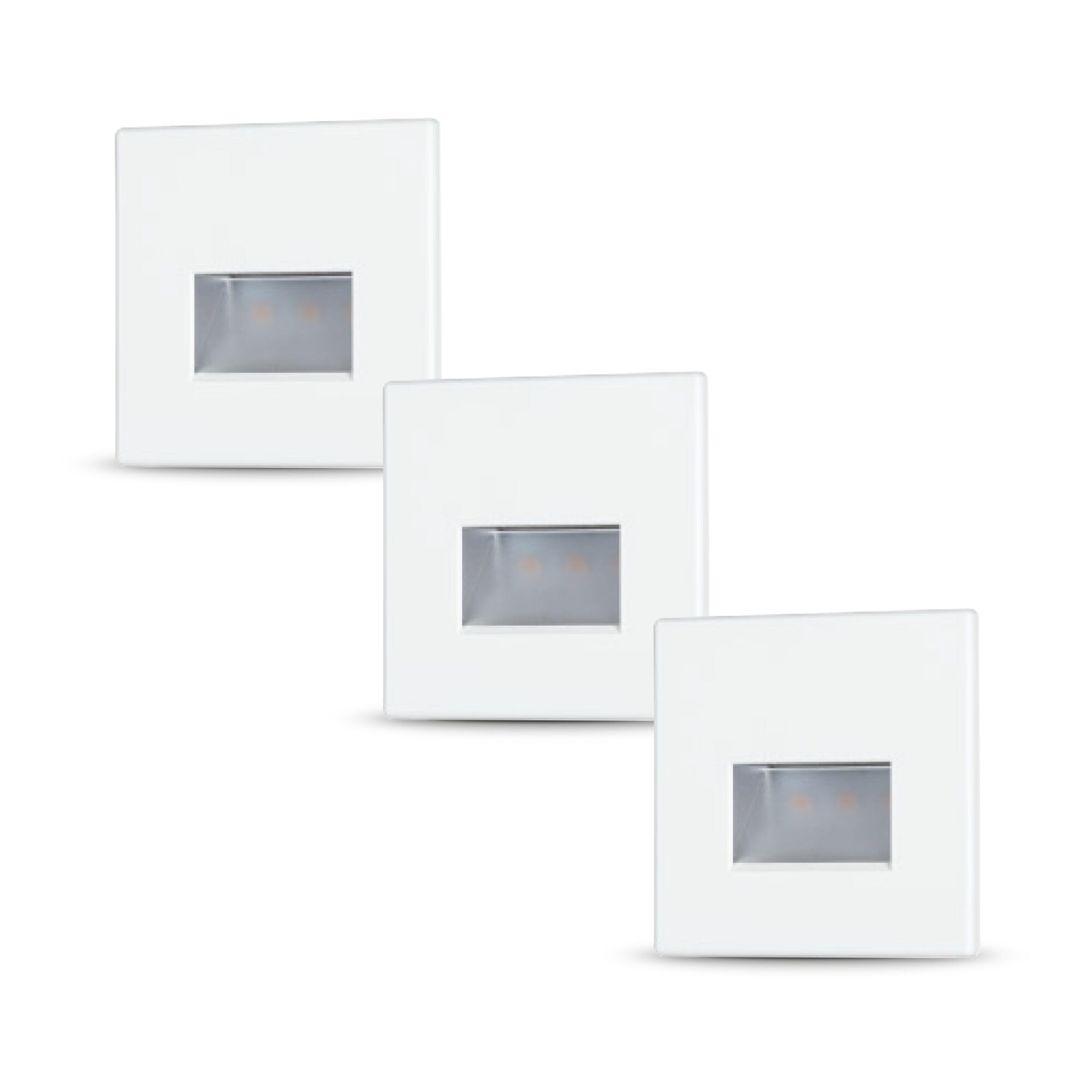 Paulmann 5221 Set LED Wandeinbauleuchte Edge 3er-Set eckig 80x5 mm 3x1,2W 3x50lm 230V 2700K Weiß matt