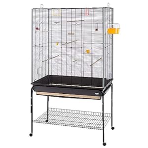 Ferplast 520668 Vogelhuis voor kanaries, parkieten en exoten Planeta, afmetingen 97 x 58 x 173,5 cm, zwart