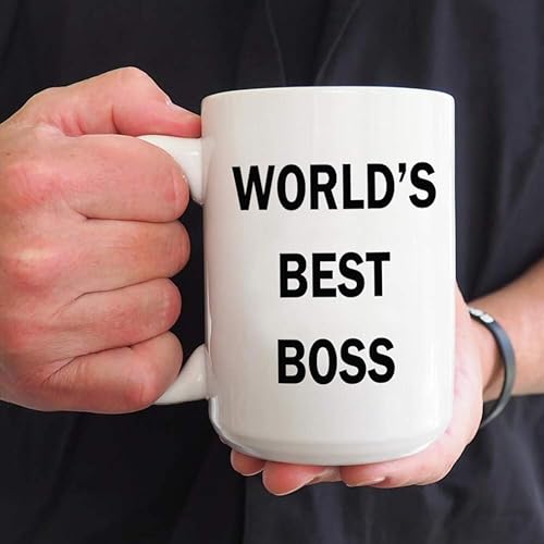 Miniatura 2 de Dunder Mifflin (The Office) World's Best Boss TV Show - Taza de cerámica para café (té, cacao) de 15 onzas, taza oficial de Michael Scott como se ve