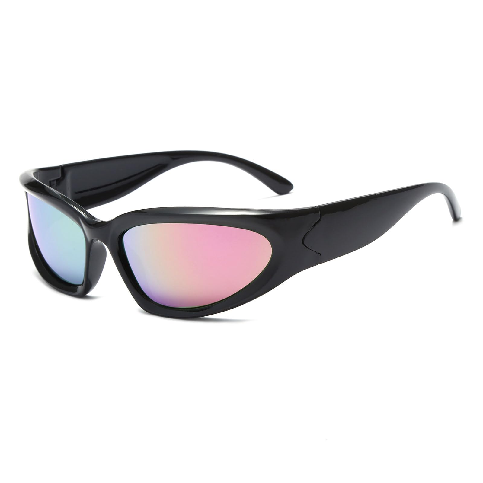 Long Keeper Gafas de Sol Deportivas para Niñas y Niños, Y2K Retro Gafas de Sol Niño Ovaladas Envolventes de Moda, Una Talla con Estuche para Gafas