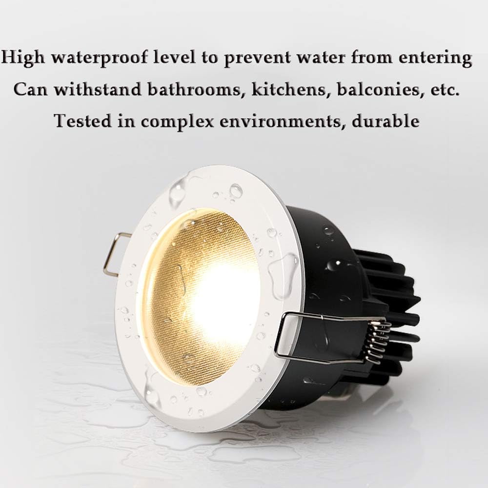 8 Confezioni di Illuminazione da Incasso a LED Kit di faretti da Incasso a soffitto a LED da 3 Pollici IP65 Luce per Doccia Impermeabile per luoghi umidi per la,12W-6000K