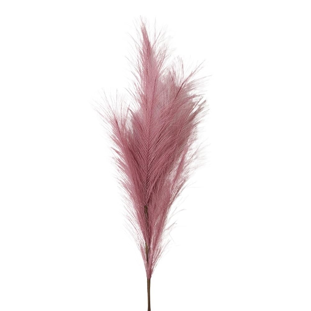 Fausses Plantes Simulées Fleurs Séchées， 1 Pièces Faux Herbe De Pampa Décor Plume Herbe Artificielle Phragmites Australis Vase Décorations Faux Roseaux Plantes Fleurs Éternelles Pampas Grass Vase(Burg
