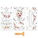 PLIGREAT 3 Blätter Retro Rub on Sticker für Möbel Transfers Aquarell Blumen Aufkleber für DIY Handwerk Holz Kleiderschrank Schublade Schranktür Tischstuhl Dekoration alte Möbel Renovierung Dekor