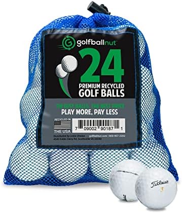 GolfBall Nut Used and Recycled for Titleist White Velocity Mint - 5A Quality Golf Balls Mesh Bag Included (24)