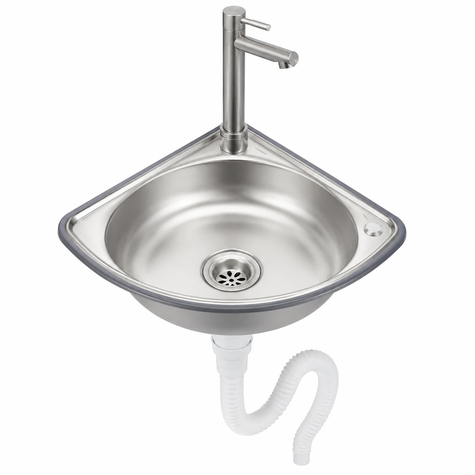 Lavabo Esquinero de Pared, Lavabo Baño de Acero Inoxidable 304