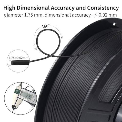 Image of IEMAI Carbon Fiber ASA Filament 1.75mm Bundle 2kg, UV & Weather Resistant ASA-CF 3D Printer Filament, High Dimensional Stability for Outdoor Functional Parts, Matte Black