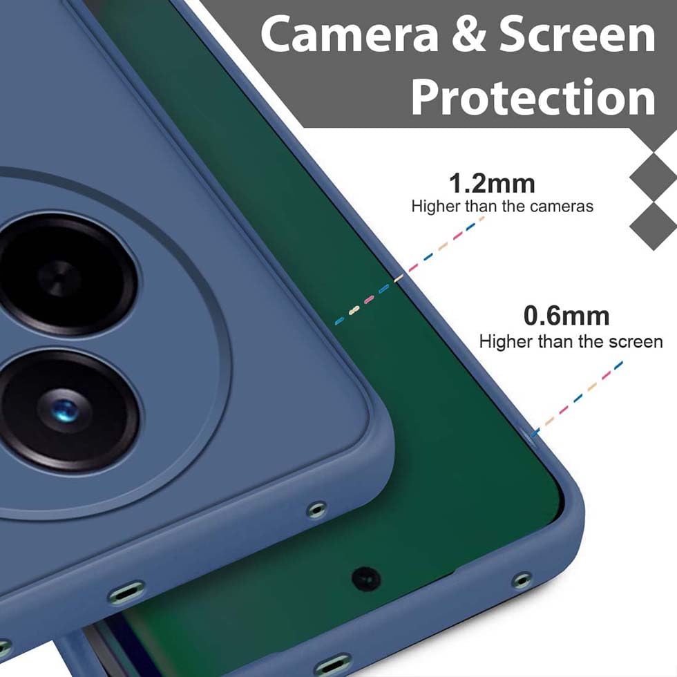 Image of Fashionury Liquid Silicon Back Cover for Realme Narzo 80 Pro 5G | Camera Protection | Anti-Fingerprint | Inner Velvet Fabric | Ultra Slim Case (Blue)