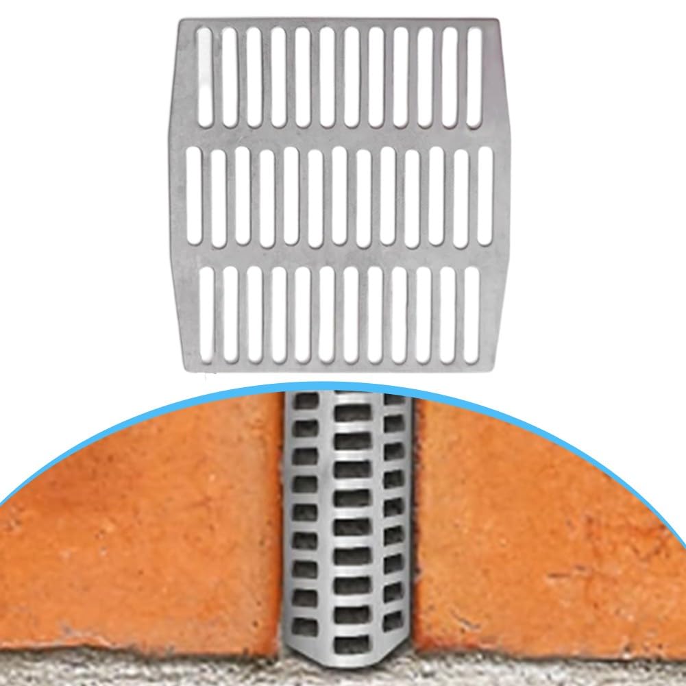 Lot de 40 cache-trous de drainage en acier inoxydable pour mur de brique - 7 x 7,1 cm
