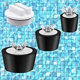 Aienxn 4PCS 3 Sizes (1 inch, 1.5 inch, 2 inch) Rubber Skimmer Plugs Pool Return Plugs and 1PCS 1.5' Threaded Pool Return Pool Plug for Inground Pool Above Ground Pool Winter Pool Q-K1-041