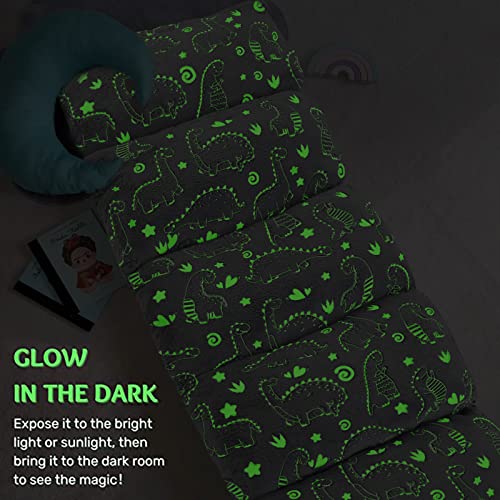 Memorecool Dinosaur Pillow Bed Floor Lounger For Kids, Only Cover, Glow In The Dark Kid Floor Pillow Lounger For Boys Toddlers Children, Cozy Soft Fold Out Lounger Seat Cover, Large Queen 26X88 Inch #TOP2