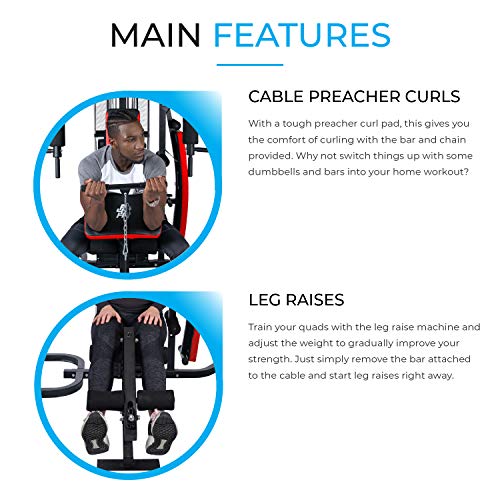 Fit4home Multi Gym Workout Station | Home Fitness Body Exercise Machine | Total-body Workout | TF-7005A, (81.64 KG) - Image 4