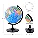 Wizdar 8'' World Globe for Kids Learning, DIY Assemble Educational Rotating World Map Globes Large Size Decorative Earth Children Globe for Classroom Geography Teaching, Desk and Office Decoration