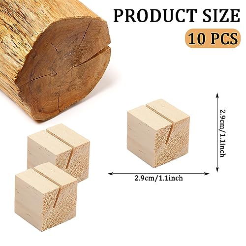 Auswalar 10 PCS Wood Place Card Holders,Wood Table Number Holders,Stands Picture Holder,for Home Wedding Party, Decoration - Image 2