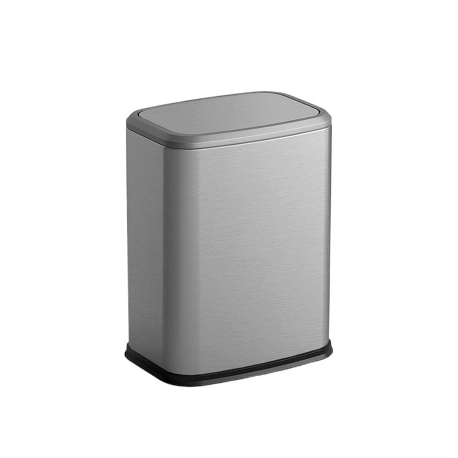 Hhmmei2024-23 Rubbish and Waste Bin Trash Can with lid Garbage for Office Bathroom Trash Can(Silver)