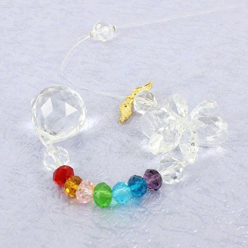 Amazon.co.jp: クリア六葉フラワー 七色サンキャッチャー1本