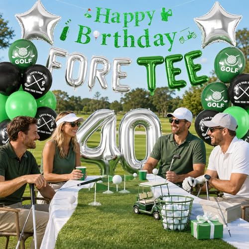 Image of 40th Golf Themed Birthday Decorations for Men 40th Party Decorations