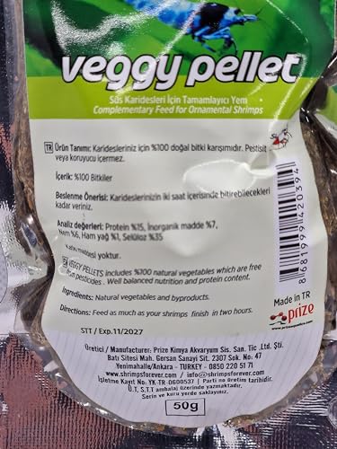 Shrimp Forever Natural Veggy Pellet, 50 g (Pack of 1) - Image 2