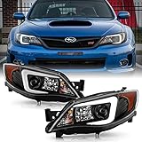 ACANII - For [HID Model] 2008-2014 Subaru Impreza WRX LED Light Tube Black Housing Projector...