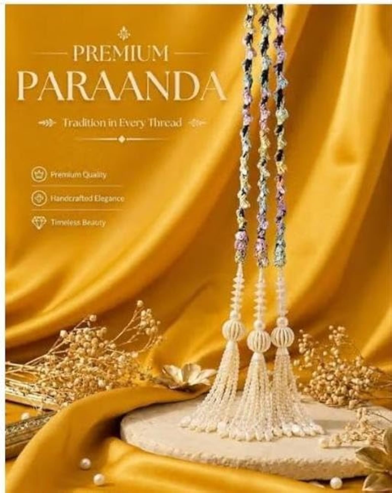 Women's Handmade Punjabi Paranda with Pearl Tassels