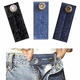Janext Denim Waist Extender with Metal Button for Jeans Men and Women,Set of 3