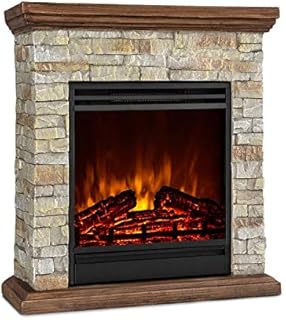 Klarstein Electric Fireplace, Electric Fire and Surround Mantel Suite, 1800W LED Flame Fire Place with Remote Control, Timer, and Auto Temperature Control, Indoor Log Effect Wood Burner, Fan Heater