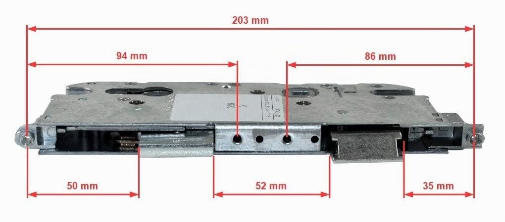 GU Secury Reparatur Schlosskasten Hauptschloss 6-30845-DB-0-1 oder auch K-20046-DF-0-1, Dornmaß: 35mm (32,5mm) / Entfernung: 92mm, incl. SN-TEC® Montagematerial & SN-TEC® Montageanleitung