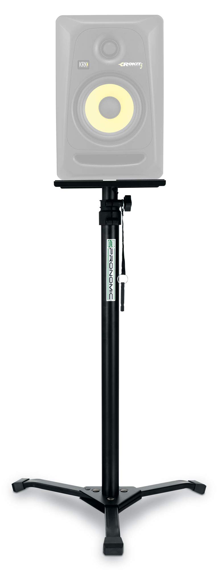 Pronomic SLS-20 Pied Pliable pour Monitor Studio, réglable 75-130 cm, Surface avec Bandes Auto-agrippantes pour Enceintes Monitoring ou HiFi, Couleur Noire.