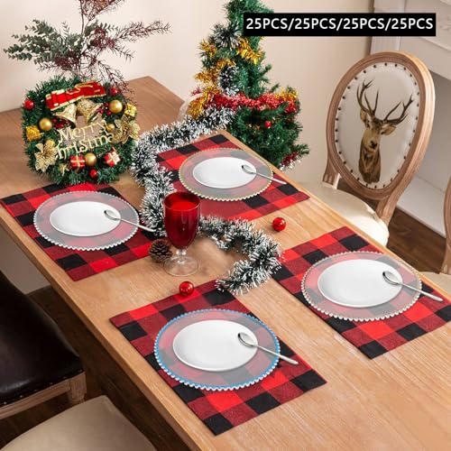 Set 25 Platos Cargadores 12.6 in Poliestireno Azul miniatura 6