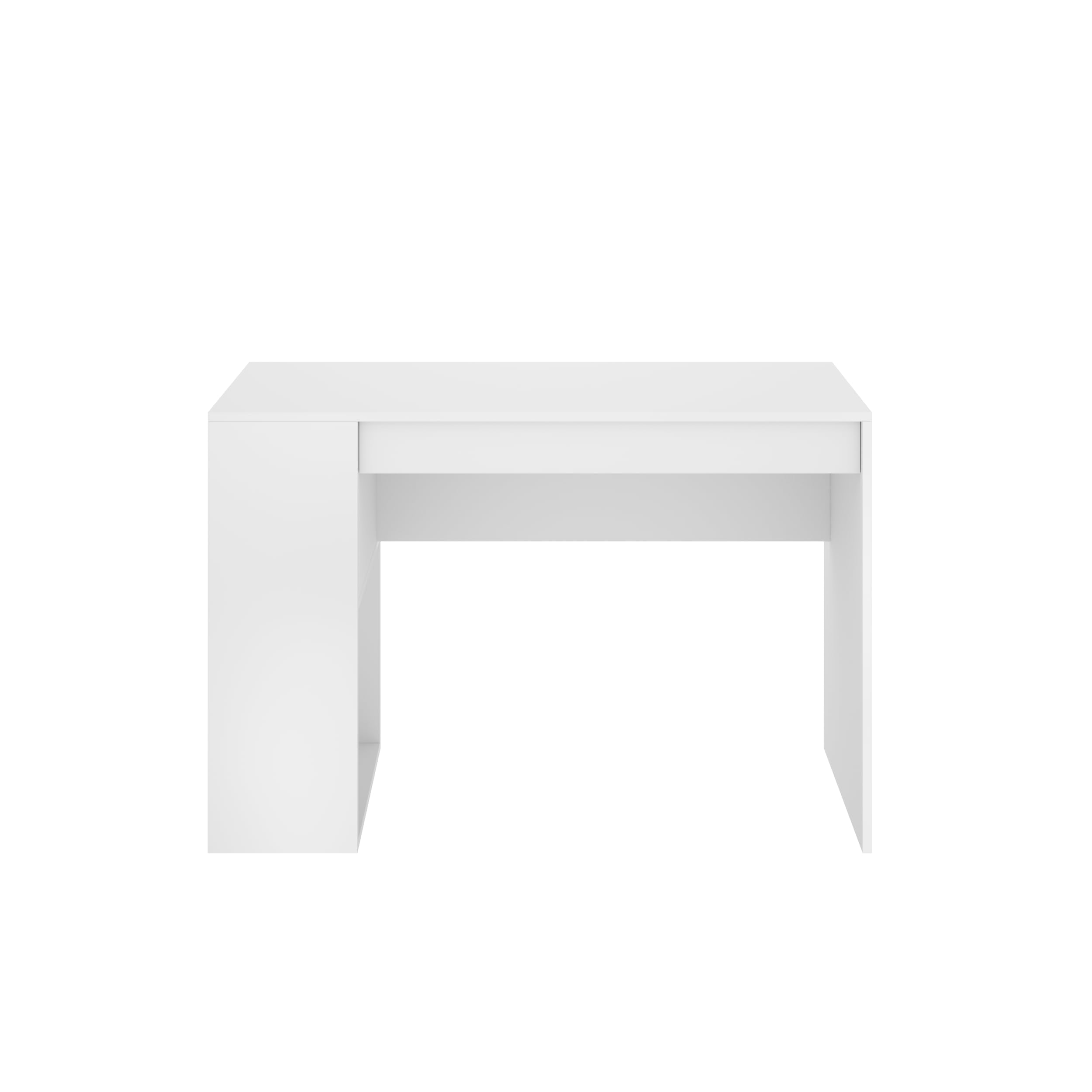 DEKIT GRUPO RIMOBEL TEO - Mesa escritorio con estante y cajón - BLANCO - 74 x 115 x 50
