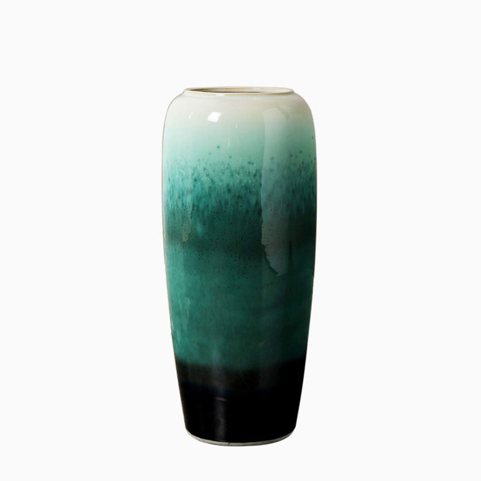 asdchZen Indoor Gardening Simple Ceramic Vase, Floor-Standing Large Vase Hotel Lobby Art Flower Arrangement Decorative Vase Retro Entrance Vase,25 * 60CM